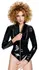 Black Level Vinyl Jacket XL with Decorative Metal Zippers, Shiny Finish