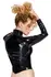 Black Level Vinyl Jacket XL with Decorative Metal Zippers, Shiny Finish