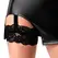 Noir Handmade Orgia Powerwetlook Mini Skirt with Lace Suspenders S