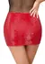 Cottelli PARTY Mini Skirt Red XL - Snakeskin Look, Stretchy Waistband