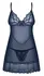 Obsessive Nightly Blue Chemise Set M/L - Elegant Lace Look, Blue