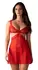 Obsessive Cupide Desir Babydoll L/XL Red Lace Gold Accents