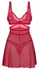 Obsessive Cupide Desir Babydoll L/XL Red Lace Gold Accents