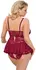 Cottelli Curves Babydoll 3XL Red Lace Velvet Set Adjustable Straps