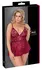 Cottelli CURVES Babydoll 2XL Dark Red Lace & Velvet Set