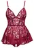 Cottelli CURVES Babydoll Set Red XL - Lace & Velvet, Adjustable Fit