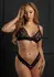 Daring Intimates Playful Button Peek Bra & Panty Set Black Lace S/M