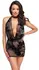 Noir Handmade Dress L Transparent Black Tulle Velvet Floral Chain