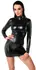Noir Orgia Chimera Powerwetlook Mini Dress S, Long Sleeves, Black