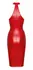 Noir Handmade Orgia Red Powerwetlook Dress L with Full-Length Zip