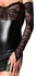 Noir Handmade Orgia Powerwetlook Mini Dress with Lace & Arm Gauntlets XL