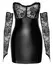 Noir Handmade Orgia Powerwetlook Mini Dress with Lace & Arm Gauntlets XL