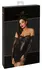 Noir Handmade Orgia Powerwetlook Dress with Lace and Arm Gauntlets M