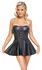 Cottelli PARTY Mini Dress XL Black Matte Corset Style with Silver Hooks