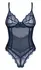 Obsessive Nightly Blue M/L - Elegant Lace Crotchless Bodysuit Blue