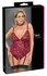 Cottelli Curves Lace & Velvet Suspender Body Red 2XL Adjustable Chains