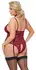 Cottelli Curves Lace & Velvet Suspender Body Red 2XL Adjustable Chains
