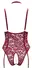 Cottelli Curves Lace & Velvet Suspender Body Red 2XL Adjustable Chains