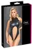 Cottelli Lingerie Sleeveless Matte Zip Body XL, Crotchless, Black