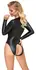 Cottelli Lingerie Long Sleeve Bodysuit Matte Black Size L