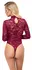 Cottelli LINGERIE Lace Bodysuit Bordeaux Red XL - Elegant Long Sleeve