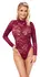 Cottelli Lingerie Lace Bodysuit Bordeaux Red Long Sleeve L