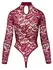 Cottelli Lingerie Bordeaux Red Lace Bodysuit S - Ornamental Design