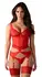 Obsessive Cupide Desir Basque Set 2XL/3XL Red Lace Adjustable Fit
