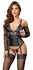 Cottelli Bondage Basque XL - Matte & Mesh Set with Arm Accessories