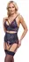 Cottelli Lingerie Basque Set Purple Lace Black M Adjustable Straps