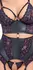 Cottelli Lingerie Basque Set Purple Lace Black M Adjustable Straps