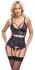 Cottelli Lingerie Basque Set with Adjustable Straps Purple-Black S