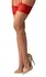 Obsessive Cupide Desir Stockings 2XL/3XL Nude with Red Lace Finish