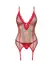 Obsessive Jollymore Lingerie Set XL/2XL - Red Tulle & Snowflake Accents