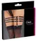 Cottelli Accessories Triple Adjustable Garters L/XL, Black Shine, Rhinestones
