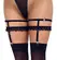 Cottelli ACCESSORIES Black Velvet Garters L/XL with Adjustable Straps