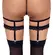 Cottelli ACCESSORIES Black Velvet Garters L/XL with Adjustable Straps