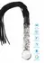 TOYJOY Crystal Leather Whip - Glass Handle & Genuine Leather, 66 cm