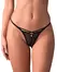 Obsessive Iliosa Lace String L/XL with Decorative Chains, Black