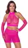 Cottelli Fantasy Hot Pink Mesh Set S-L - Crop Top, Skirt & Gauntlets