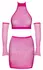 Cottelli Fantasy Hot Pink Mesh Set S-L - Crop Top, Skirt & Gauntlets