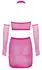 Cottelli Fantasy Hot Pink Mesh Set S-L - Crop Top, Skirt & Gauntlets