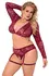 Cottelli Curves Lace & Velvet Red Lingerie Set 3XL Adjustable Straps