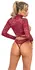 Abierta Fina Lingerie Set Open Cup Lace & Velvet Red L