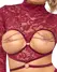 Abierta Fina Open Cup Lace Top & Crotchless Thong Red S