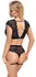 Cottelli Lingerie Black Lace Set Top & Crotchless Briefs M Adjustable