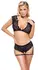 Дантелен комплект топ и бикини с отвор, черен, регулируем, S