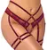 Abierta Fina Suspender Set Red L - Open Cup & Velvet Lace Design