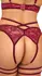 Abierta Fina Suspender Set Red S - Lace & Velvet Adjustable Lingerie
