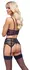 Cottelli Lingerie Lace Shelf Bra Set with Rhinestone Chain 90B/XL Black